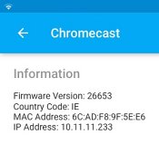 recover mac address and ip address for chromecast